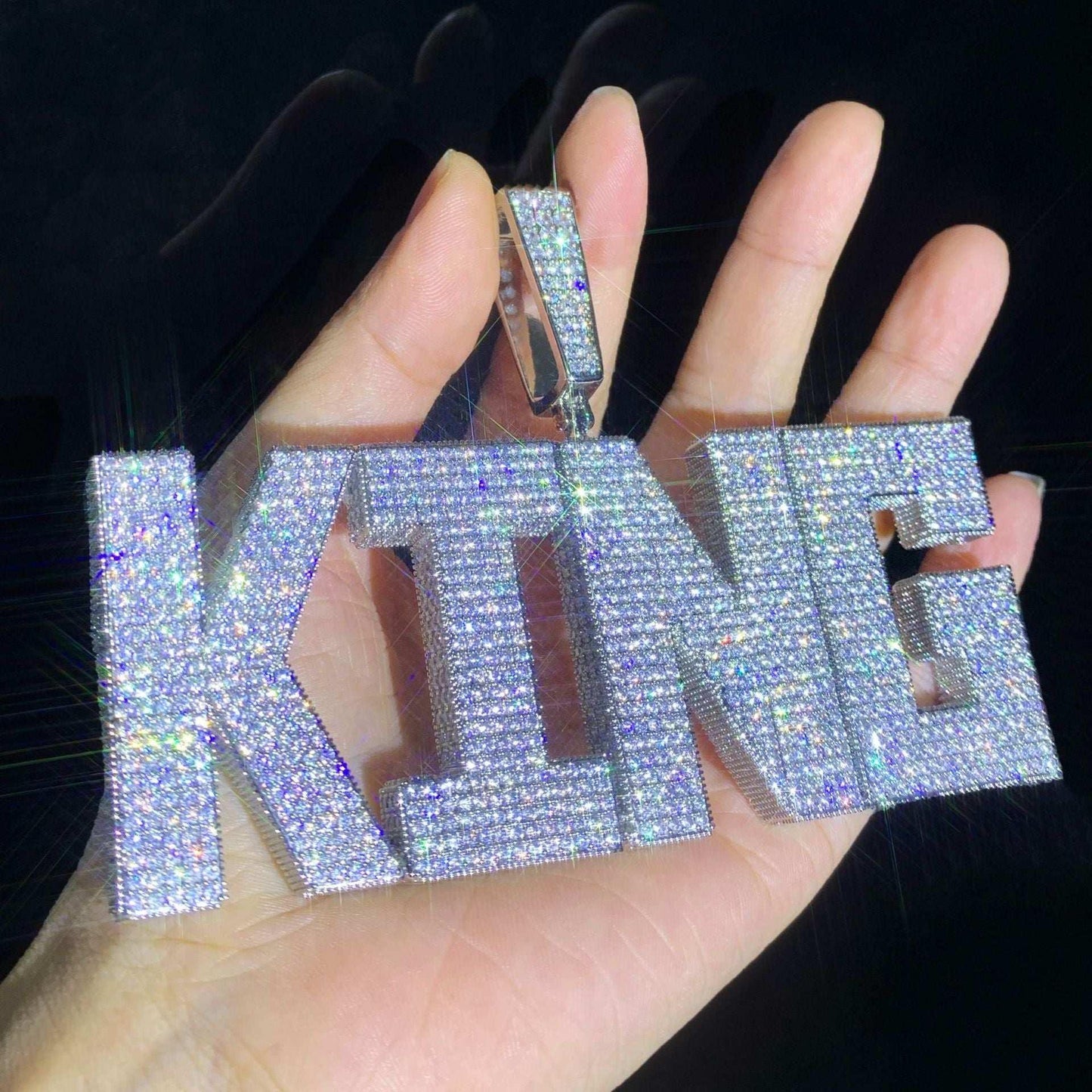 Iced Out Letter Pendant | DIY CZ Initial Hip Hop Necklace for Trendy Streetwear - CaratixJewelry