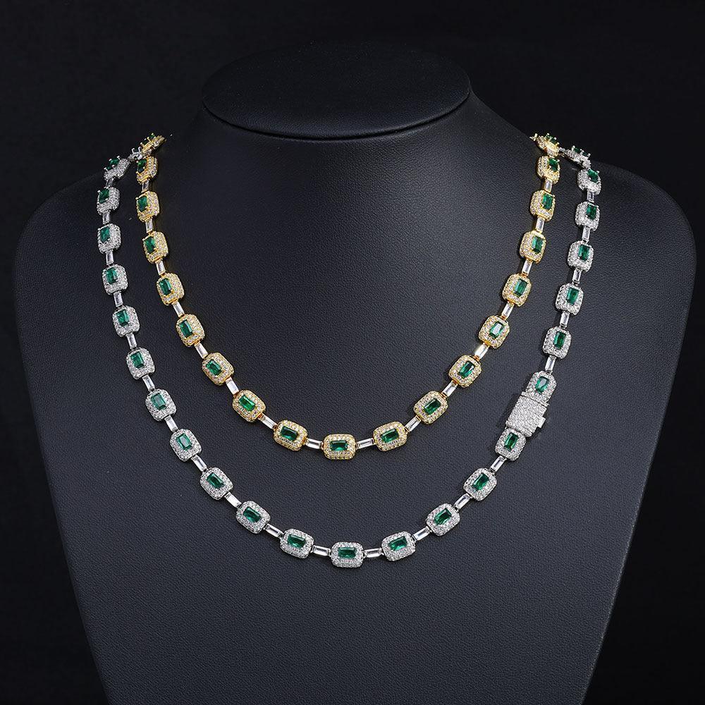 Colorful Gemstone Zircon Necklace Iced Out Jewelry | Caratix Jewelry - CaratixJewelry