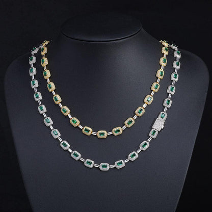 Colorful Gemstone Zircon Necklace Iced Out Jewelry | Caratix Jewelry - CaratixJewelry