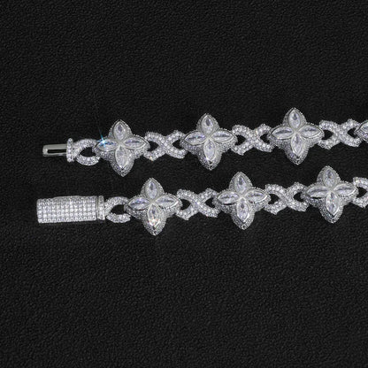 8mm Men's Thorn & Infinity 8 Clover Chain | Iced Out Zircon Necklace & Bracelet | Custom Gold Chain Rapper Style | Caratix - CaratixJewelry