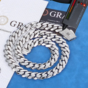 Enamel Moissanite Tennis Chain Necklace – S925 Sterling Silver Luxury Hip Hop Jewelry - CaratixJewelry