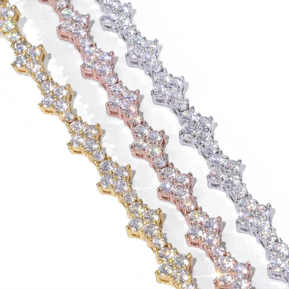 6.5mm Airplane Moissanite Tennis Chain – S925 Sterling Silver Iced-Out Hip Hop Men’s Luxury Streetwear Necklace - CaratixJewelry