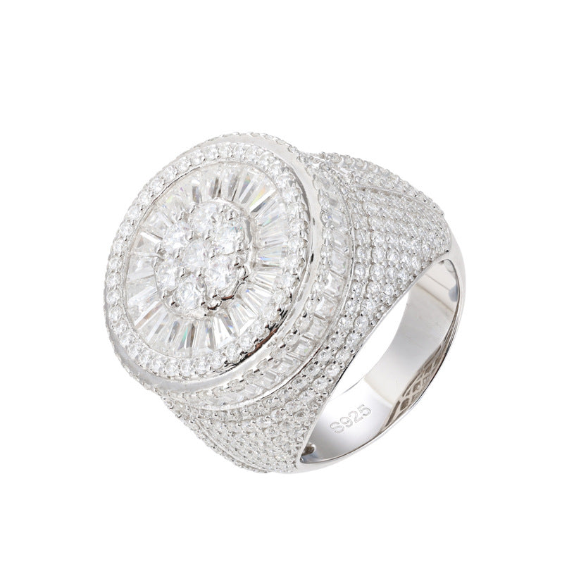 Unisex S925 Sterling Silver D-Color Moissanite Ring – Classic Trendy Fashion Band
