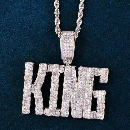 Iced Out Letter Necklace | Custom Alphabet CZ Pendant Trendy Streetwear Jewelry - CaratixJewelry