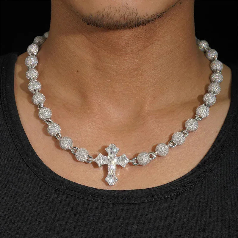 Moissanite Cuban Link Necklace | S925 Silver Men’s Iced Out Hip Hop Chain - CaratixJewelry