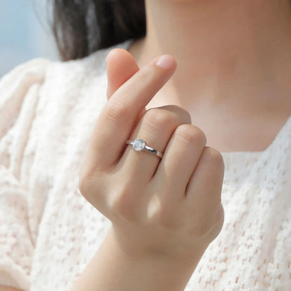 D Color VVS1 Moissanite Ring | S925 Sterling Silver | Caratix