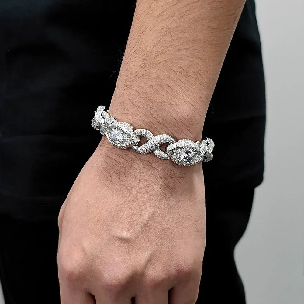 Infinity Eye Zircon Cuban Link Bracelet Luxury Hip Hop Jewelry - CaratixJewelry