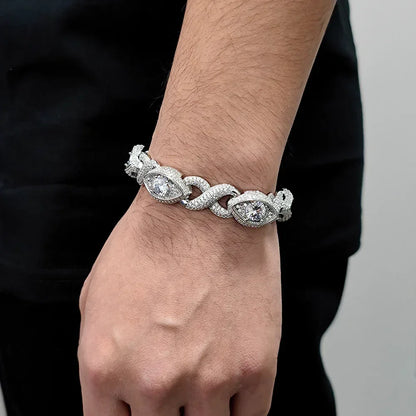 Infinity Eye Zircon Cuban Link Bracelet Luxury Hip Hop Jewelry - CaratixJewelry