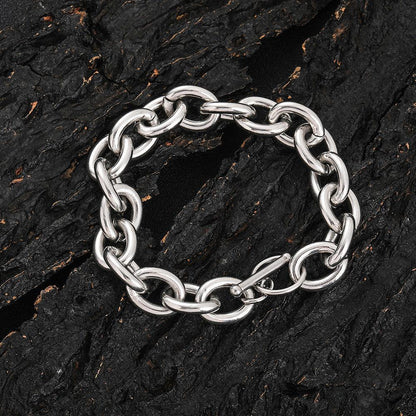 12mm Stainless Steel Cross and O-Link Bracelet - CaratixJewelry