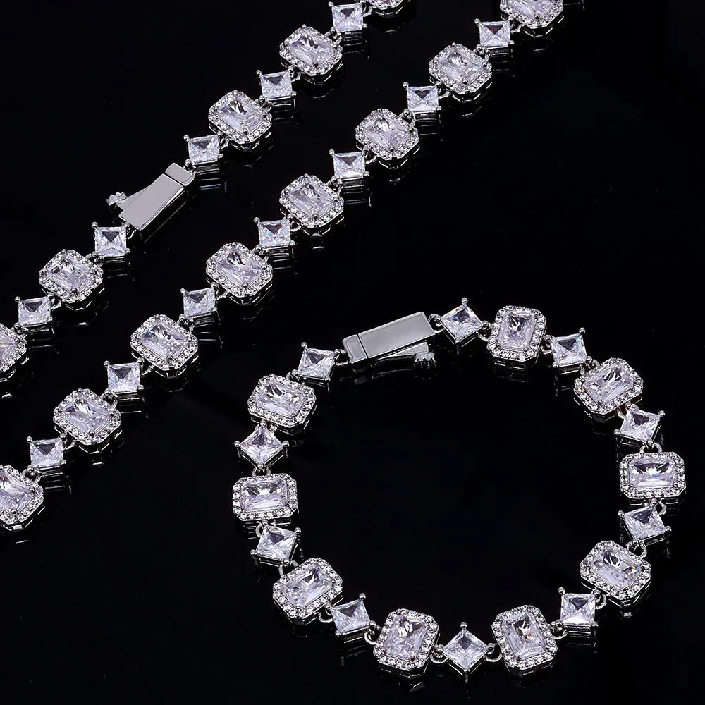 Geometric Zircon Chain Necklace Hip Hop Jewelry for Women | Caratix Jewelry - CaratixJewelry