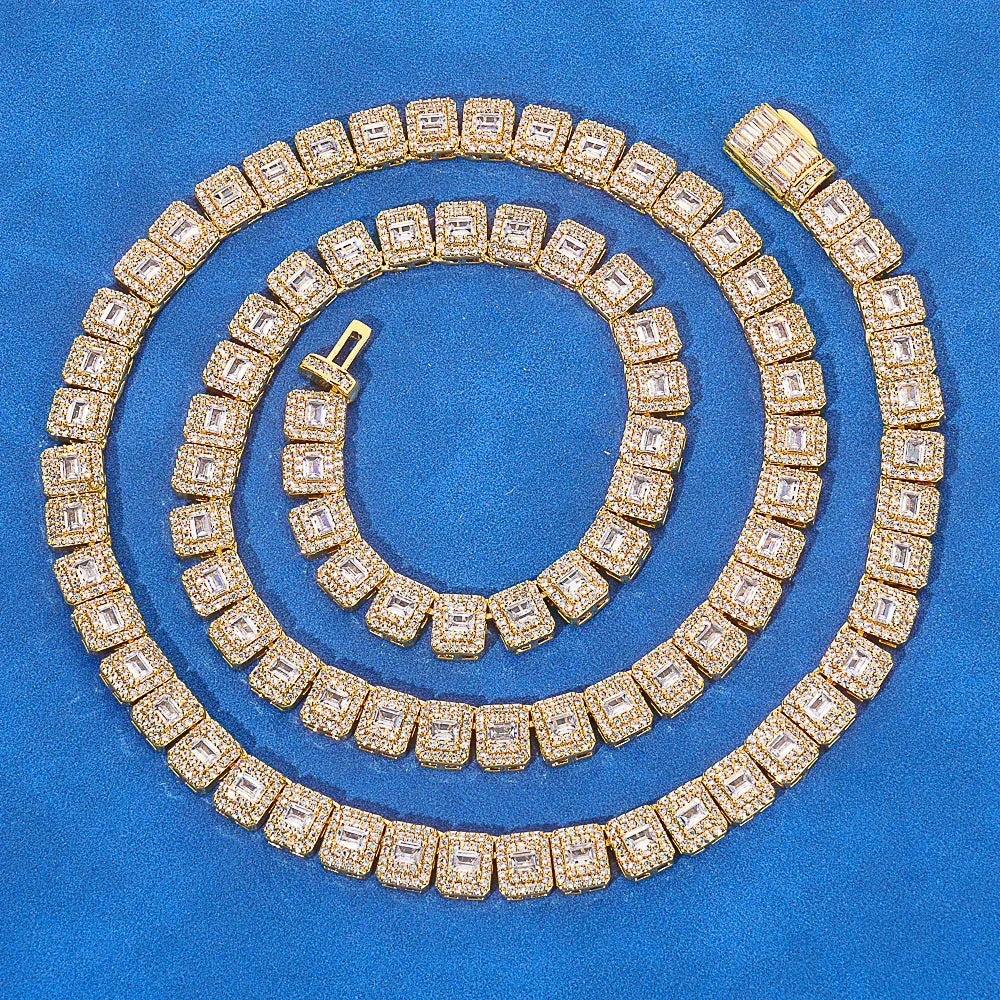 Custom 7.5mm Baguette Mixed Iced Chain | High-End Hip Hop Bling | Caratix - CaratixJewelry