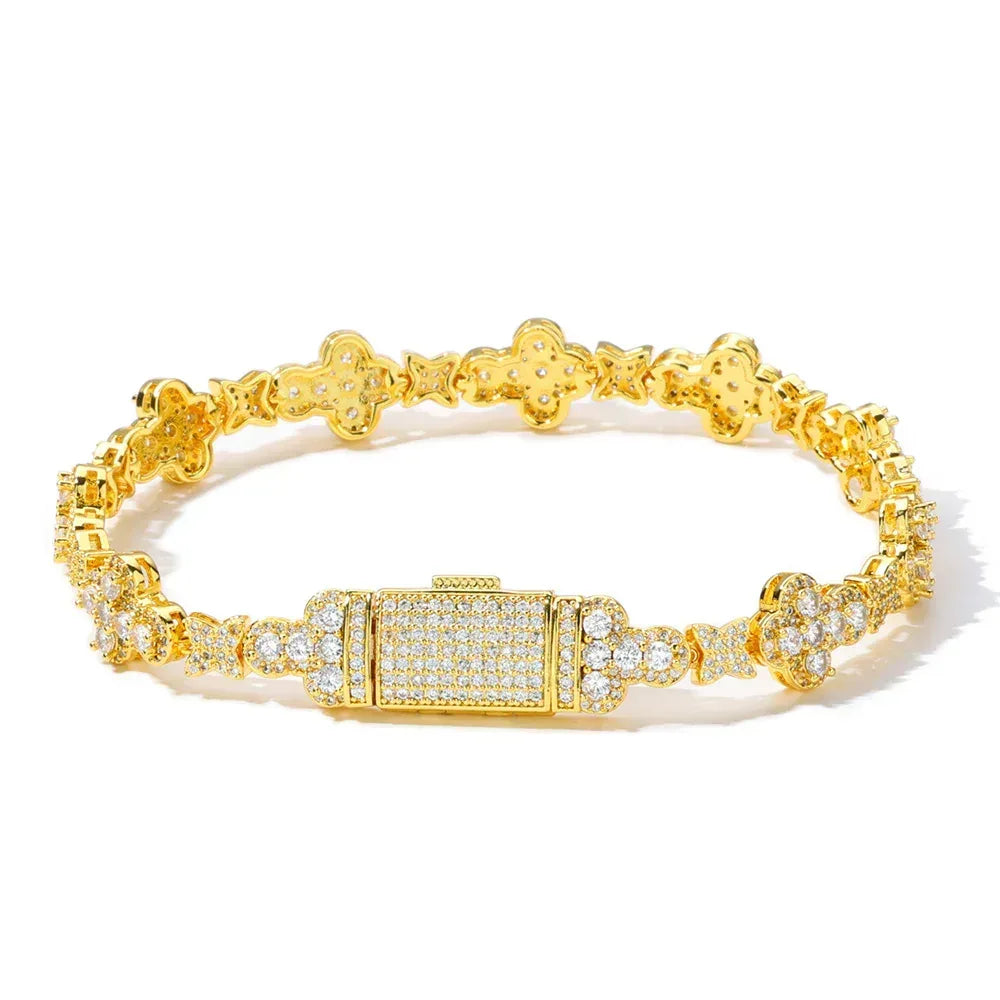 Cross Star Chain Zircon Bracelet Luxury Hip Hop Jewelry for Men & Women | Caratix Jewelry - CaratixJewelry