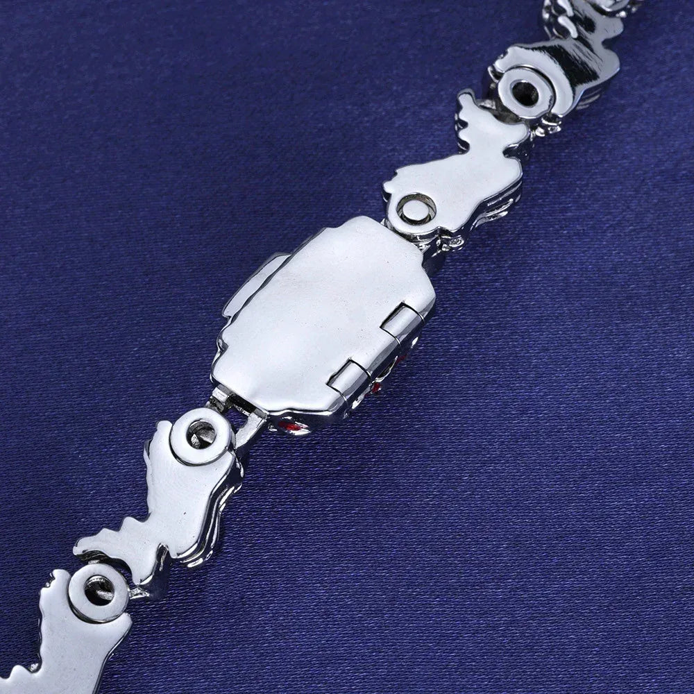 Spiked Demon Eye Thorn Necklace Rapper Iced Out Chain | Caratix Jewelry - CaratixJewelry