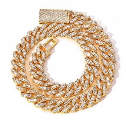 18mm Moissanite Cuban Link Chain for Men – S925 Sterling Silver Luxury Hip Hop Necklace - CaratixJewelry