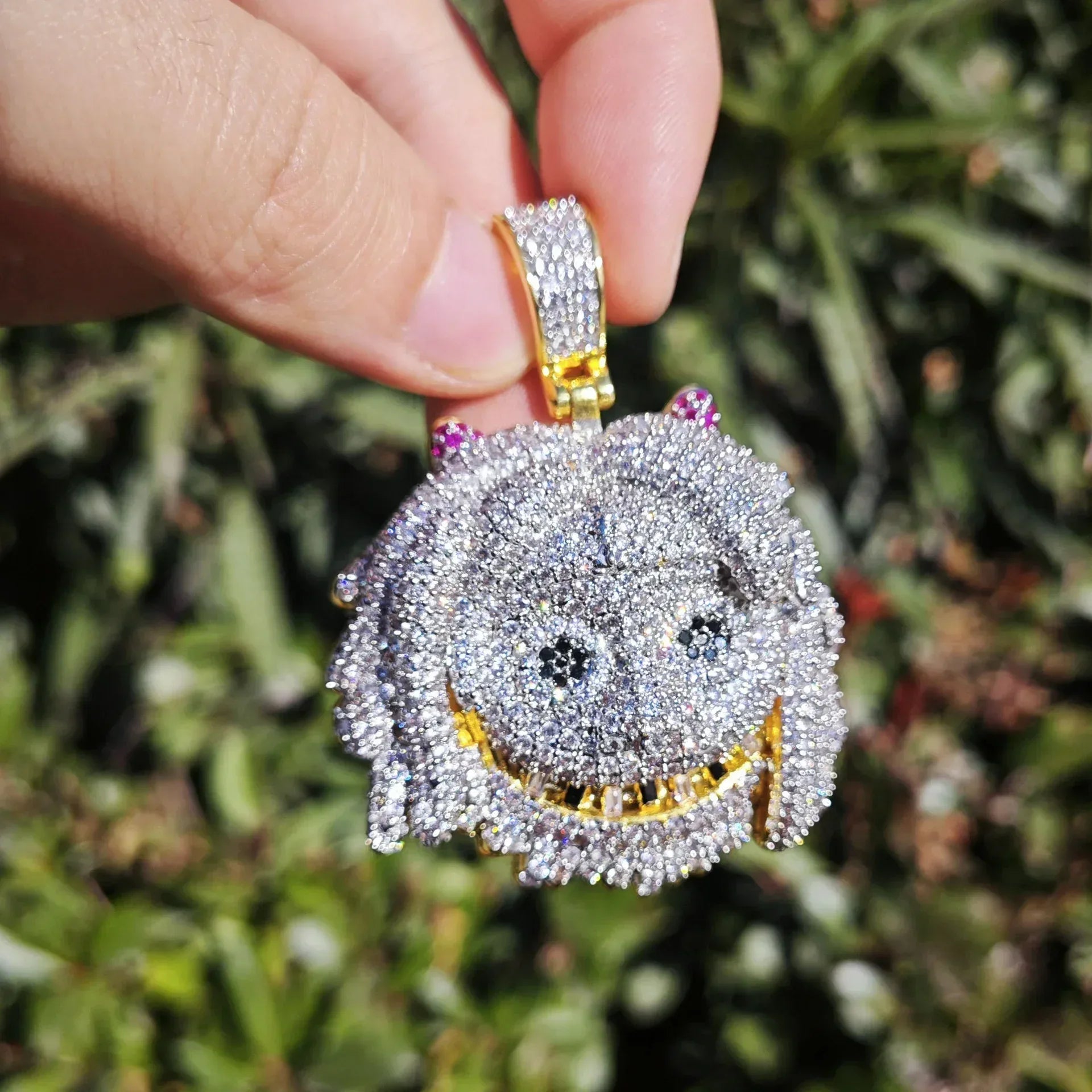 Iced Out Cartoon Girl Pendant Necklace – Hip Hop CZ Fashion Jewelry for Men & Women - CaratixJewelry