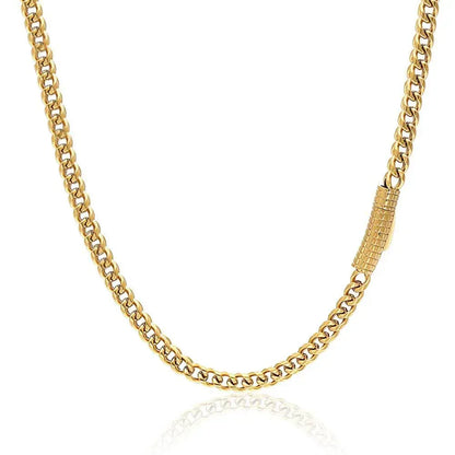 Custom 6mm Stainless Steel Two-sided Necklace Hip Hop Jewelry for Men | Caratix - CaratixJewelry