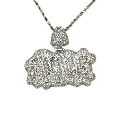 Iced Out "JUICE" Letter Pendant | Men's Real Copper CZ Necklace | 3D Bubble Letter Hip Hop Bling | Luxury Power & Influence Statement | Caratix - CaratixJewelry