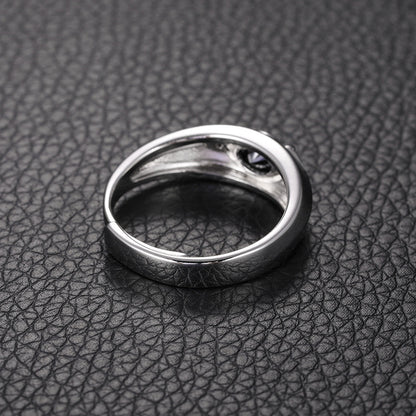 S925 Sterling Silver Marquise Moissanite Eye of Horus Ring – Adjustable Premium Statement Band