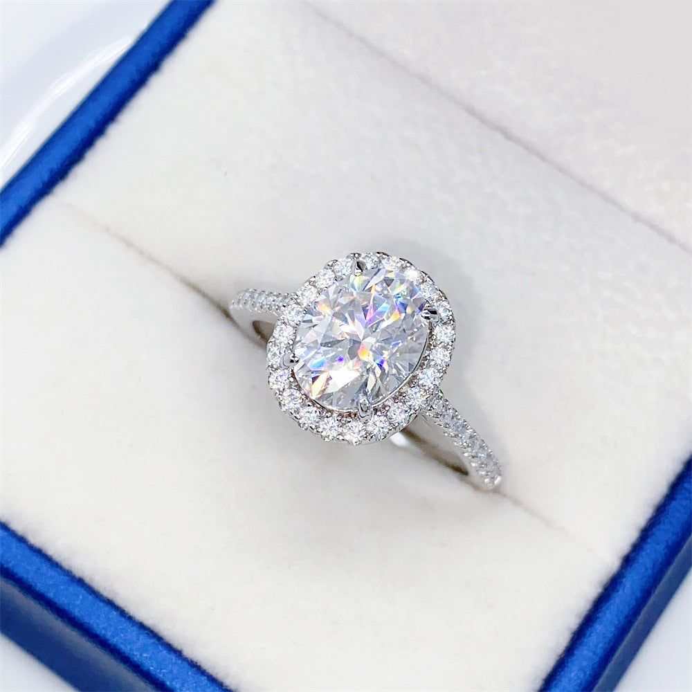 2026 Summer New S925 Silver 2ct Oval Moissanite Ring | Oval Cut D Color VVS1 | Caratix