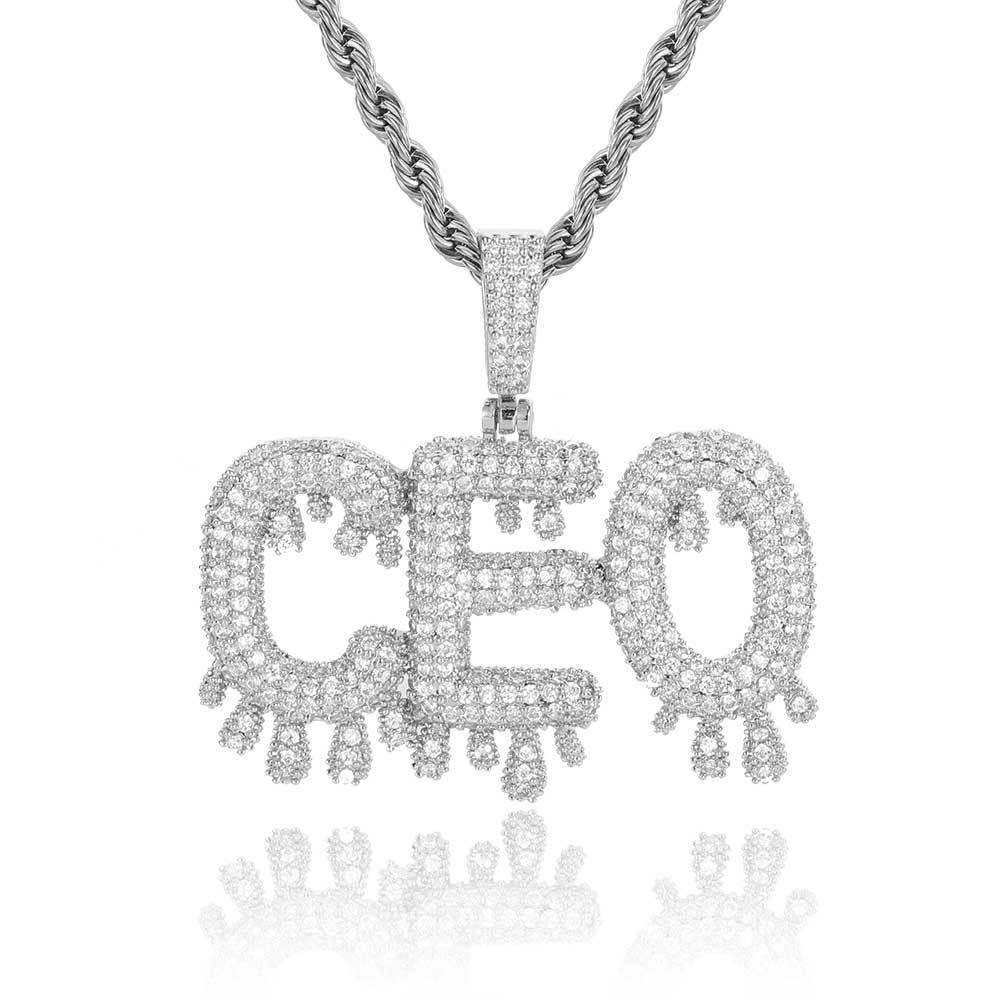Drop-Shaped Letter and Number Pendant Necklace for Men | DIY Customizable Hip Hop Jewelry | Caratix Jewelry - CaratixJewelry