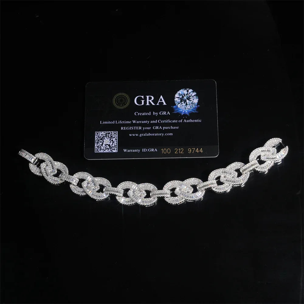 2025 Figure-8 Moissanite Bracelet – S925 Sterling Silver Iced-Out Hip Hop Men’s Streetwear Jewelry - CaratixJewelry
