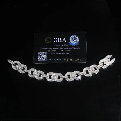 2025 Figure-8 Moissanite Bracelet – S925 Sterling Silver Iced-Out Hip Hop Men’s Streetwear Jewelry - CaratixJewelry