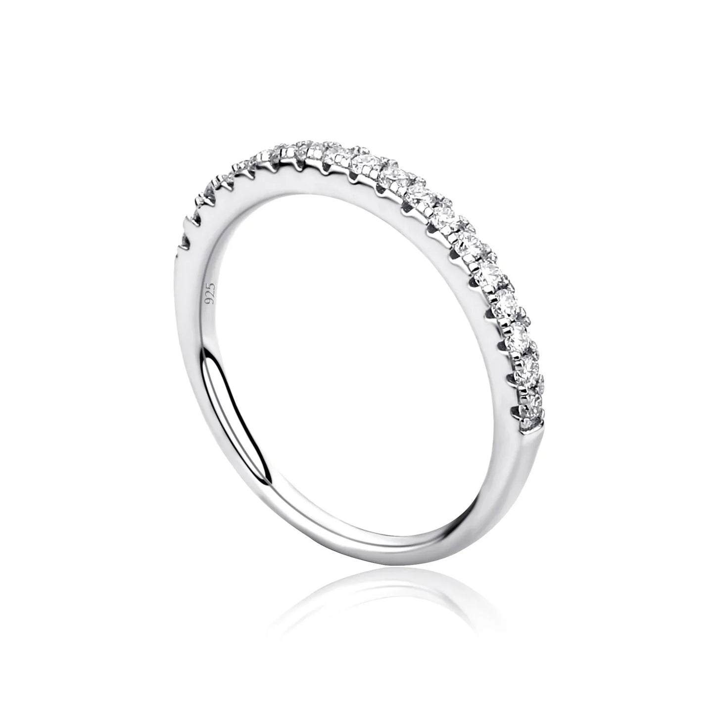 D Color Moissanite Ring S925 Sterling Silver | Minimalist Couple Band | Caratix