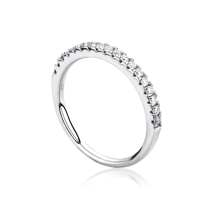 D Color Moissanite Ring S925 Sterling Silver | Minimalist Couple Band | Caratix