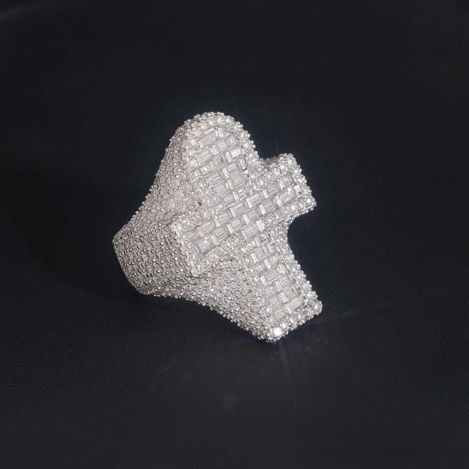 Moissanite Cross Men’s Ring | S925 Silver Iced Out Hip Hop Fashion Jewelry - CaratixJewelry