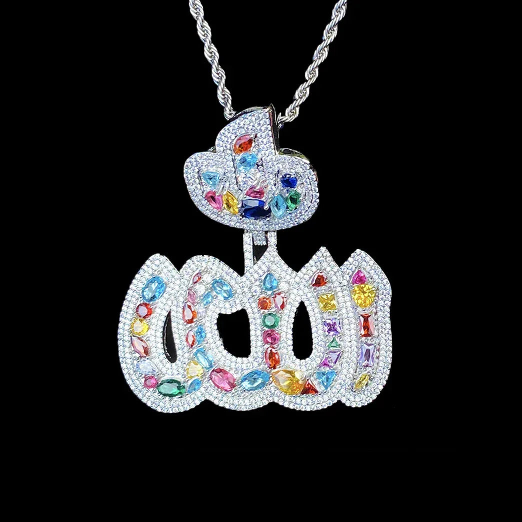 VVS Moissanite Hip Hop Pendant | Passes Tester | Men's Multicolor Iced Out Necklace - CaratixJewelry