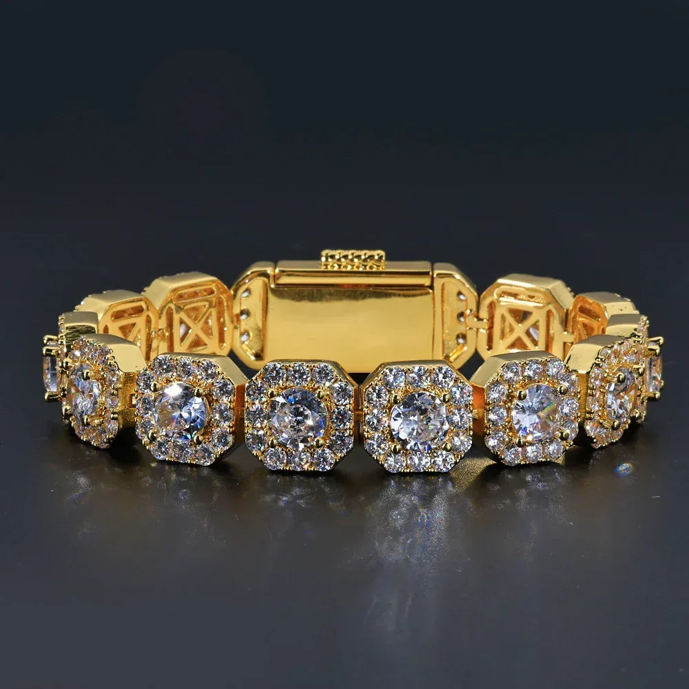 Iced Out Ice Chain Zircon Bracelet Luxury Hip Hop Jewelry for Men | Caratix Jewelry - CaratixJewelry