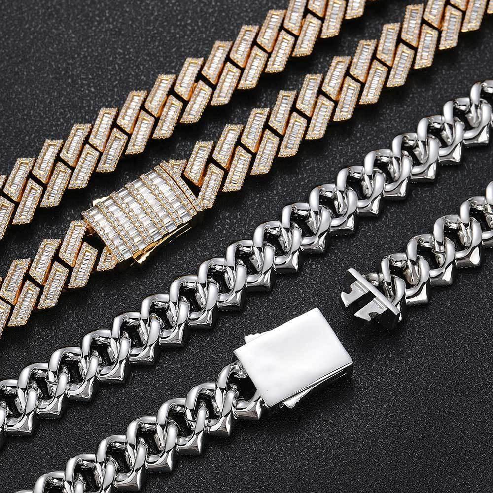 18mm -Shape Cuban Zircon Hip Hop Bling Necklace - CaratixJewelry