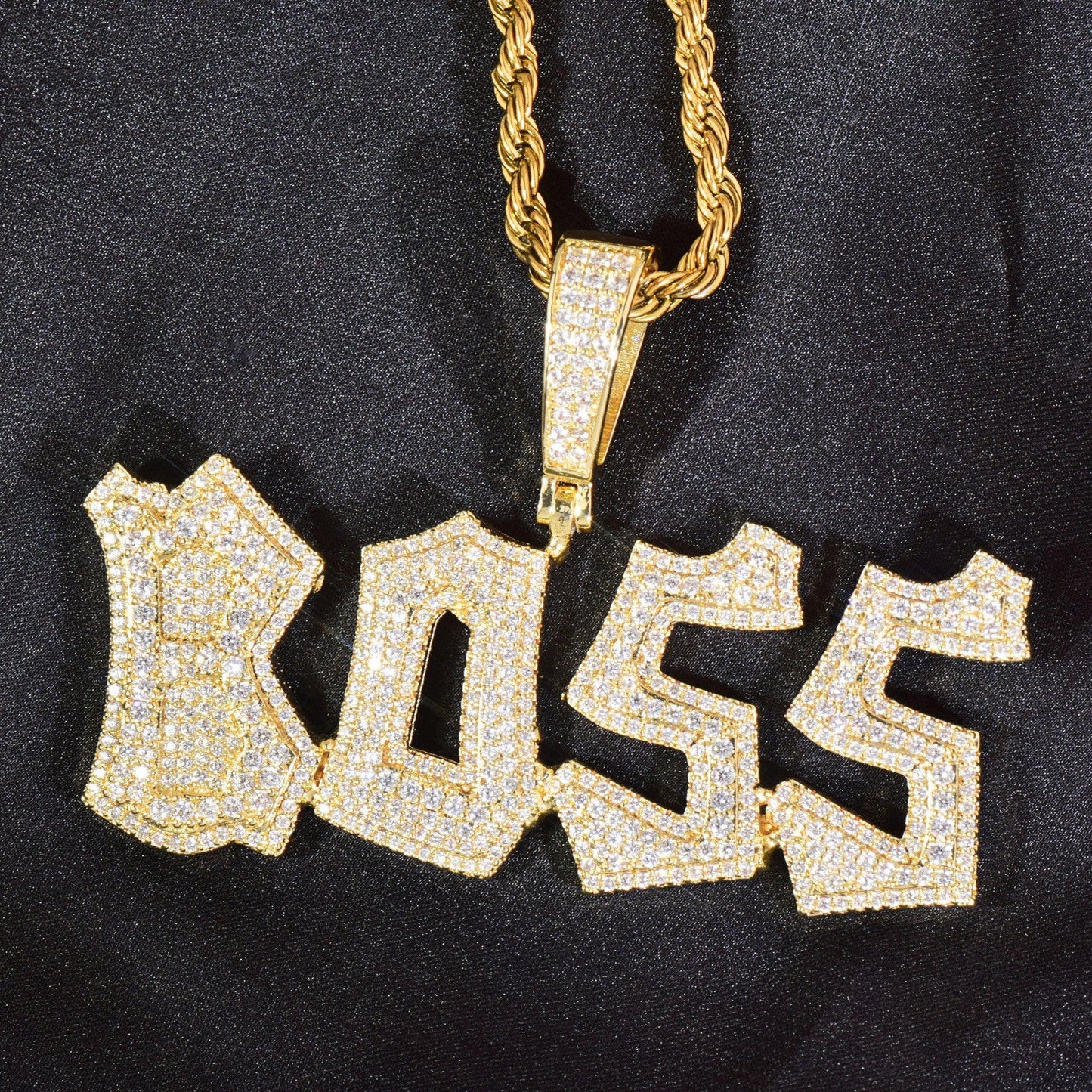 18K Gold Iced Out Letter Pendant | DIY CZ Hip Hop Men’s Custom Jewelry - CaratixJewelry