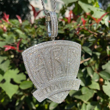 Iced Out "All Bout Paper" Letter Pendant | Men's Hip Hop Motto Necklace Caratix - CaratixJewelry