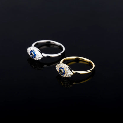S925 Sterling Silver All-Seeing Eye Ring | Iced Out Hip Hop Band | Caratix