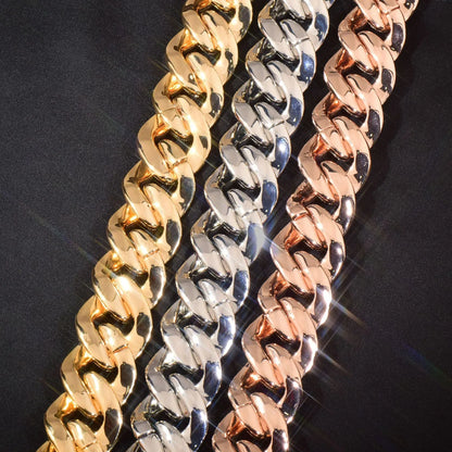 20mm Iced Out Cuban Chain with Long Clasp Copper Zircon - CaratixJewelry
