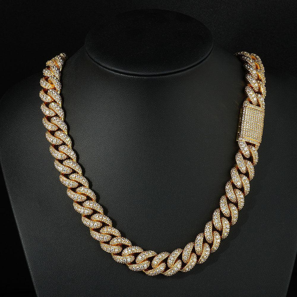 Custom Iced-Out Bubble Cuban Chain Necklace with Zircon Stones - CaratixJewelry