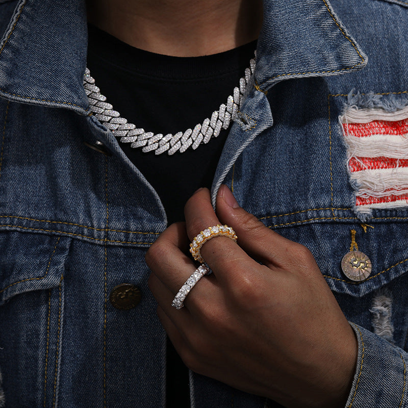 2 Carat Iced Out Moissanite Ring S925 Hip Hop Band | Caratix