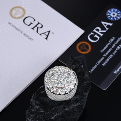 Fully Iced Out Moissanite Men's Ring 925 Silver | Caratix