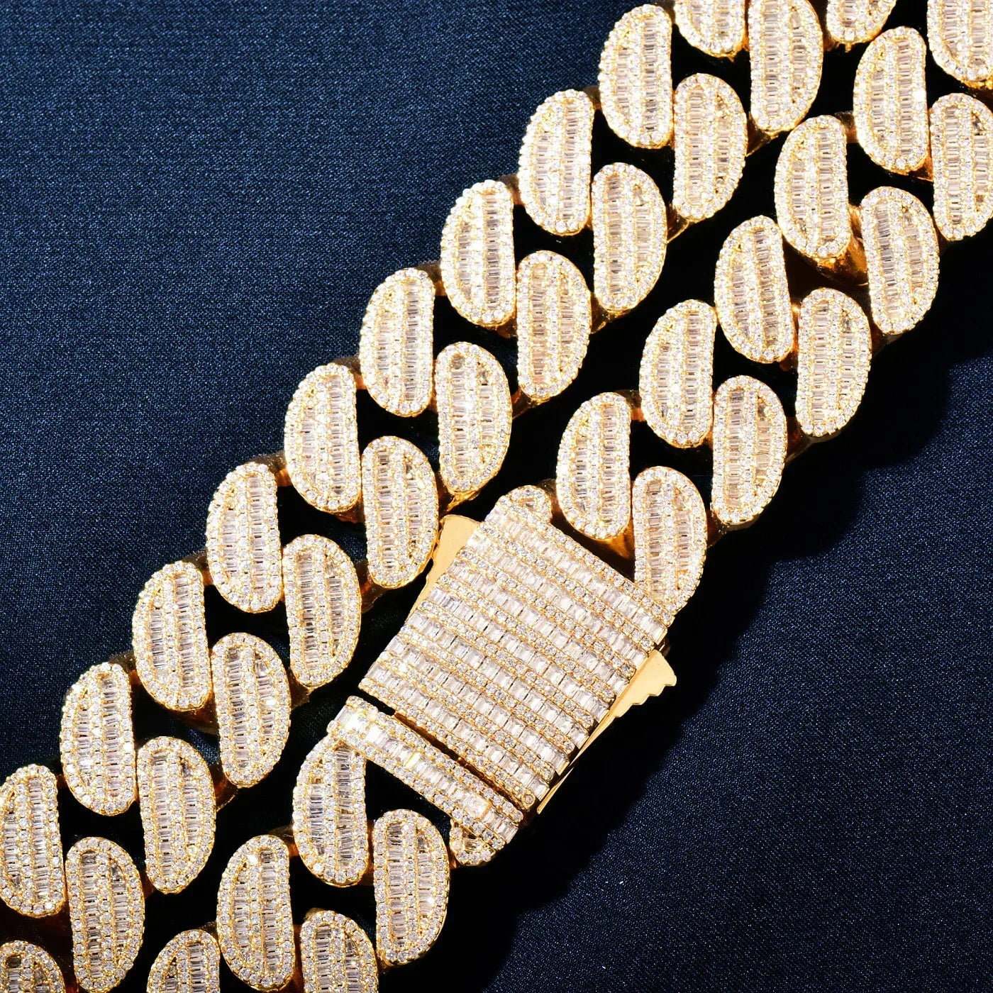 21mm Iced Out Step Cut Cuban Chain Necklace - CaratixJewelry