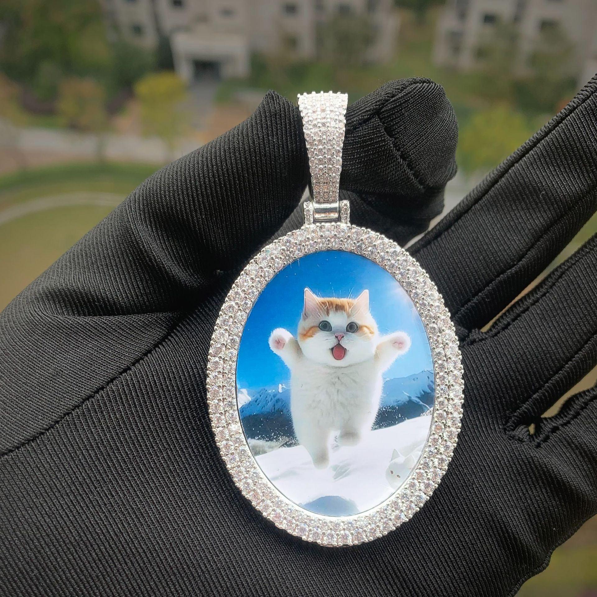 Memorial Photo Pendant | CZ Iced Out DIY Custom Picture Hip Hop Jewelry - CaratixJewelry