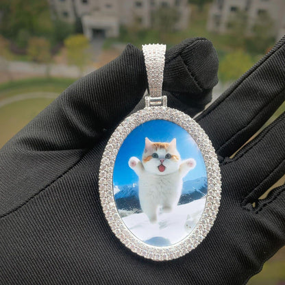 Memorial Photo Pendant | CZ Iced Out DIY Custom Picture Hip Hop Jewelry - CaratixJewelry