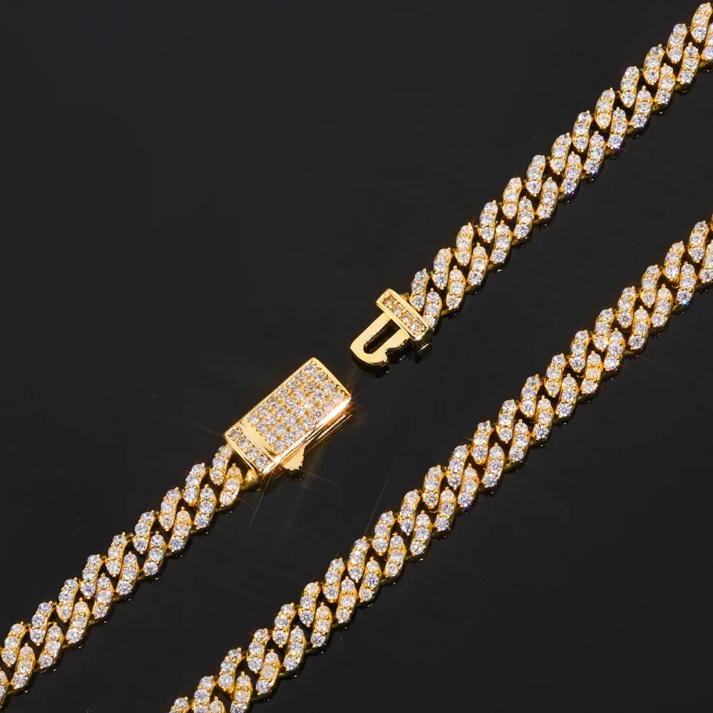 Custom 6mm Single-Row Iced Cuban Bracelet | Rapper Iced Out Chain - CaratixJewelry