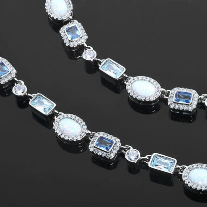 6mm Blue Zircon Bracelet Opal Style Chain Hip Hop Jewelry for Men | Caratix Jewelry - CaratixJewelry