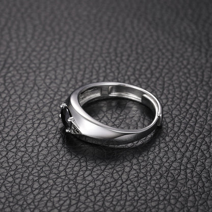 S925 Sterling Silver Marquise Moissanite Eye of Horus Ring – Adjustable Premium Statement Band