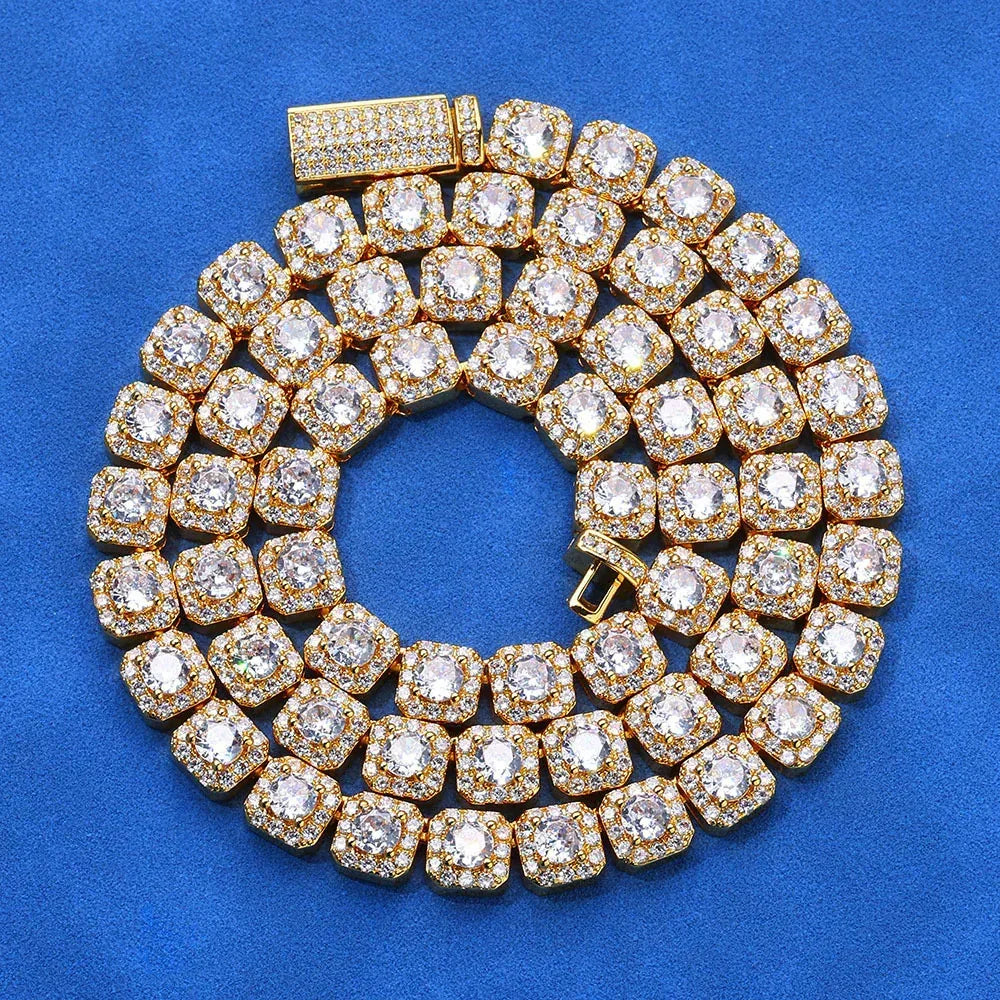 7mm Ice Cube Moissanite Cuban Link Chain – S925 Sterling Silver Iced-Out Hip Hop Men’s Luxury Streetwear Necklace - CaratixJewelry