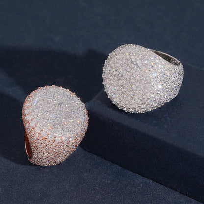 Round Moissanite Men’s Ring | S925 Silver Iced Out Hip Hop Fashion Jewelry - CaratixJewelry