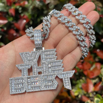 Iced Out "We The Best" Letter Pendant | Men's Hip Hop Slogan Necklace | Premium Copper CZ Motivational Jewelry | DJ Khaled Style Bling | Caratix - CaratixJewelry
