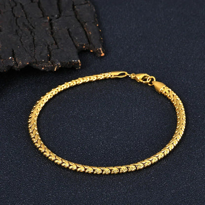 4mm Polished Cuban Link Stainless Steel Bracelet Rapper Iced Out Chain Style for Men | Caratix Jewelry - CaratixJewelry