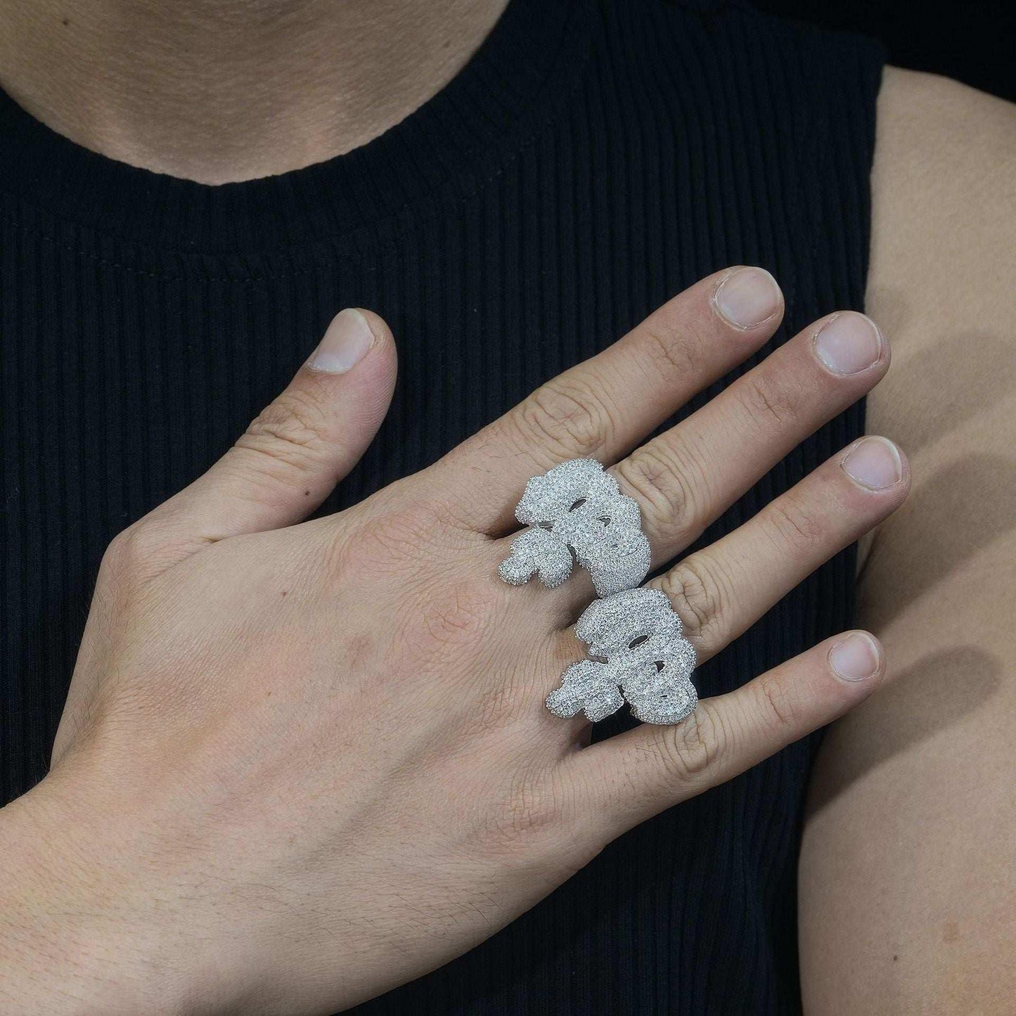 D-Color Moissanite Hip Hop Ring | S925 Silver Unisex Iced Out Fashion Jewelry - CaratixJewelry